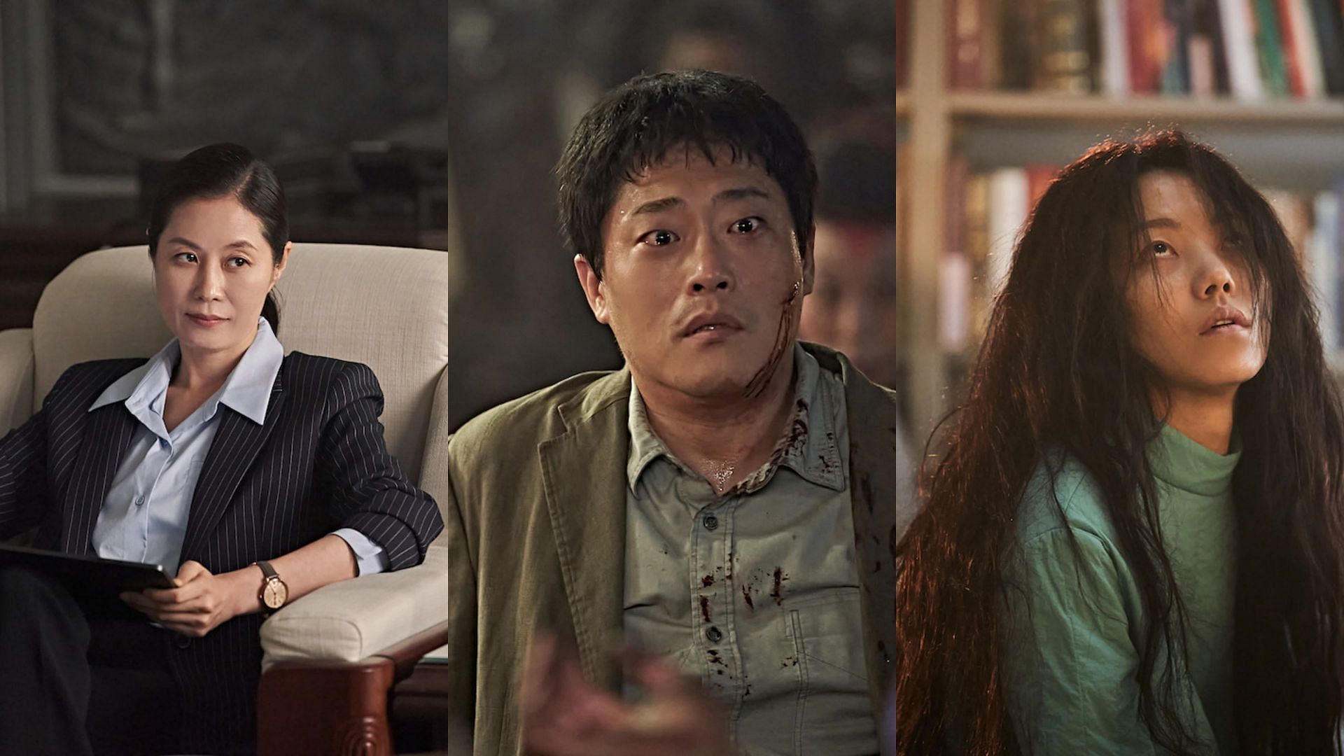 Kim Shin-rock, Kim Sung-Cheol and Moon So-ri in Hellbound season 2 (Image via Netflix)