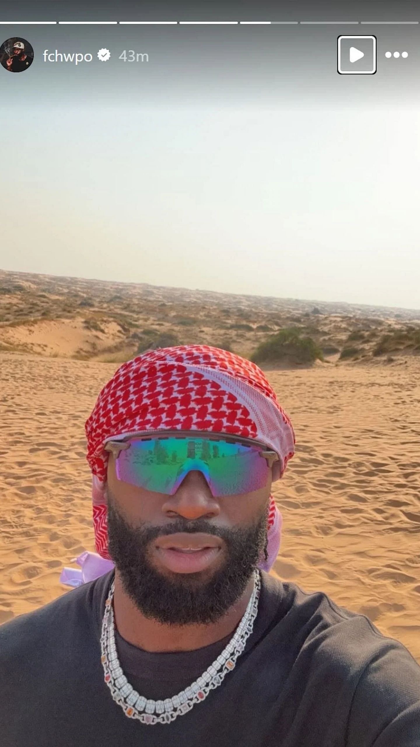 Brown&#039;s IG story from Dubai vacation