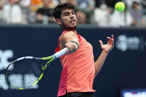 Carlos Alcaraz in action at the 2024 China Open (Picture: Getty)