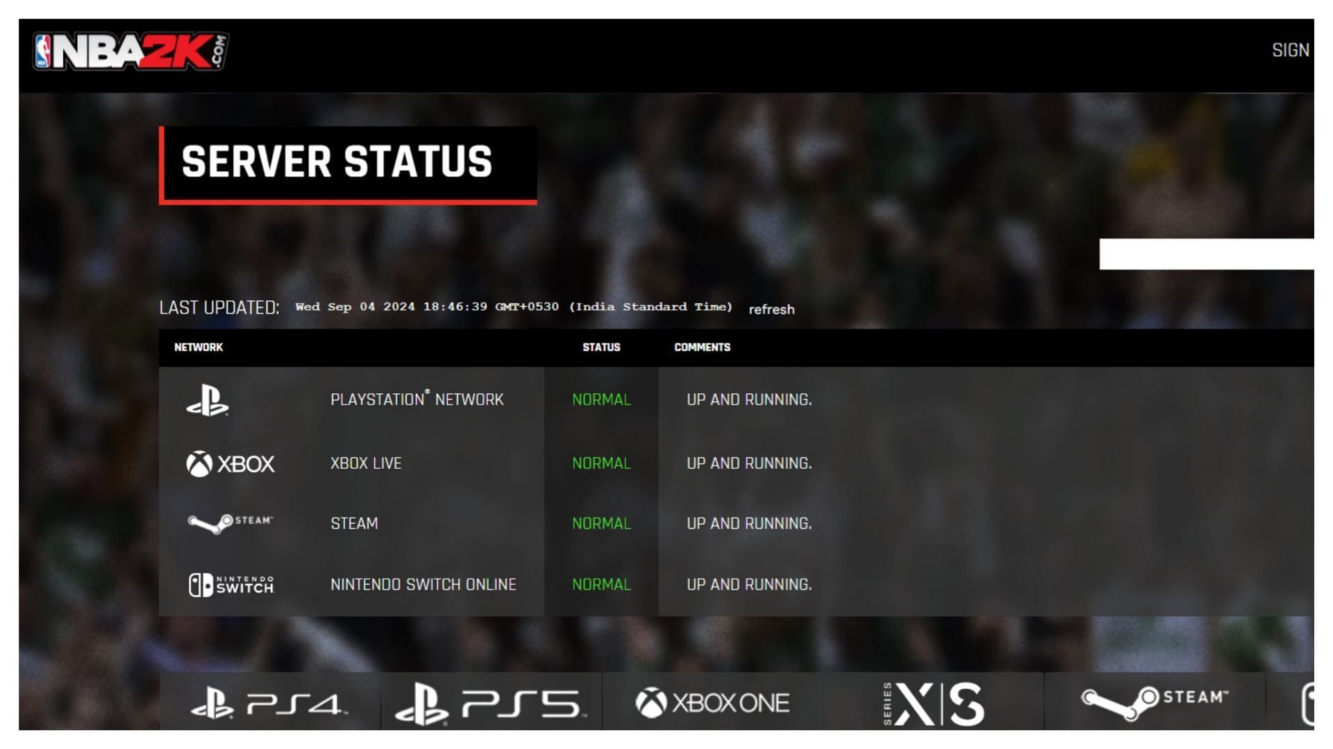 This site is the best way to monitor the servers (Image via 2K Games)