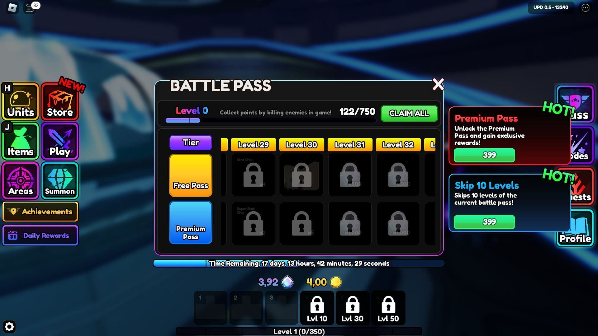 Kill enemies to earn Battlepass XP (Image via Roblox)