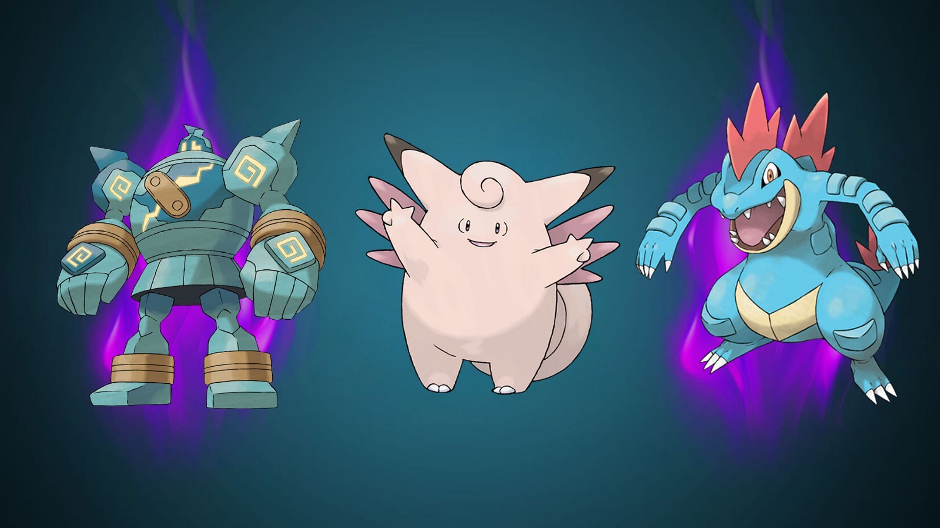 Clefable, Shadow Golurk, and Shadow Feraligatr (Image via TPC)