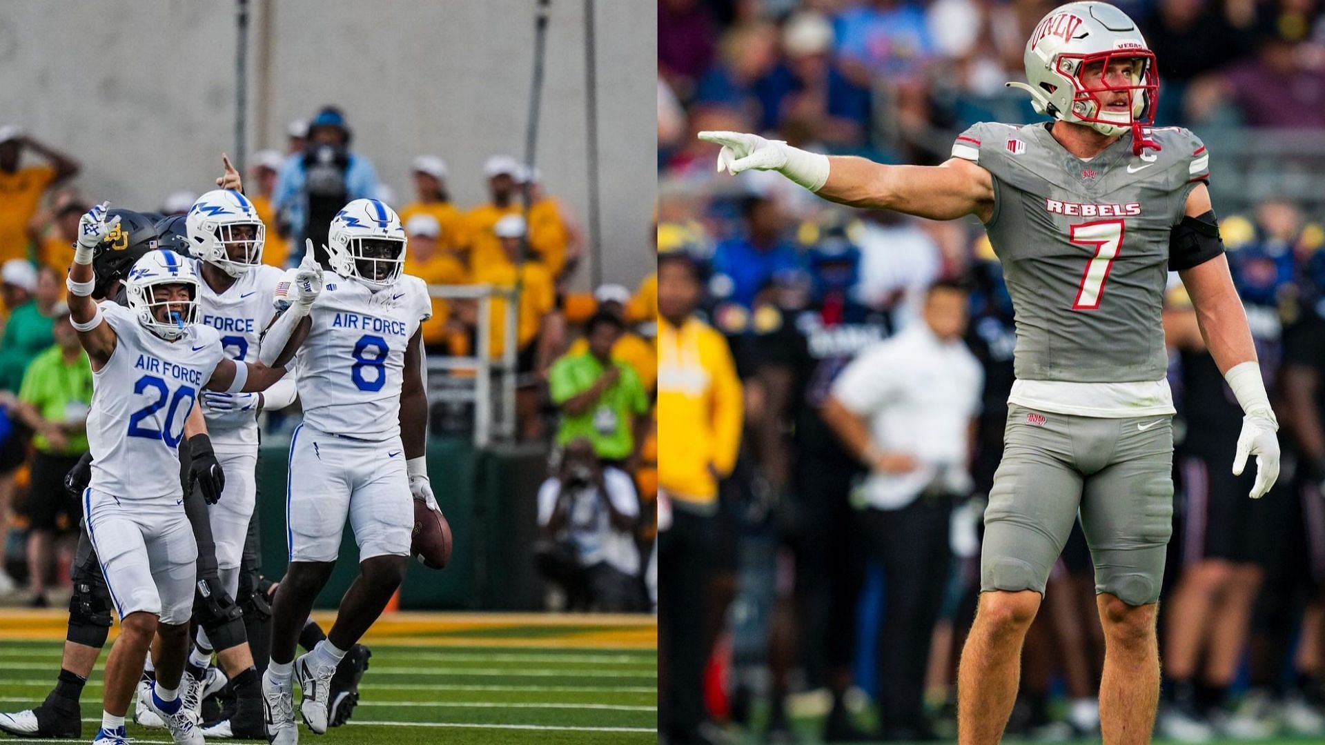 The Air Force Falcons and UNLV Rebels (Falcons &amp; Rebels IG handles)