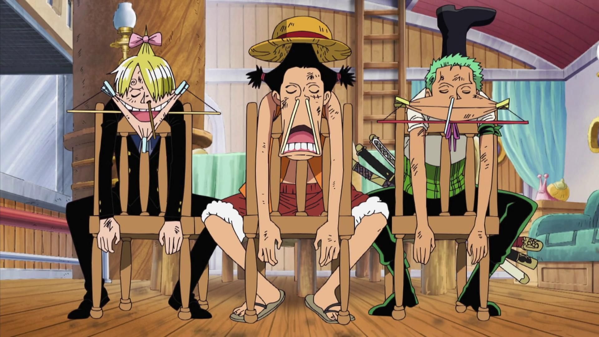 The Monster Trio members as seen in One Piece episode 353 (Image via Toei Animation)