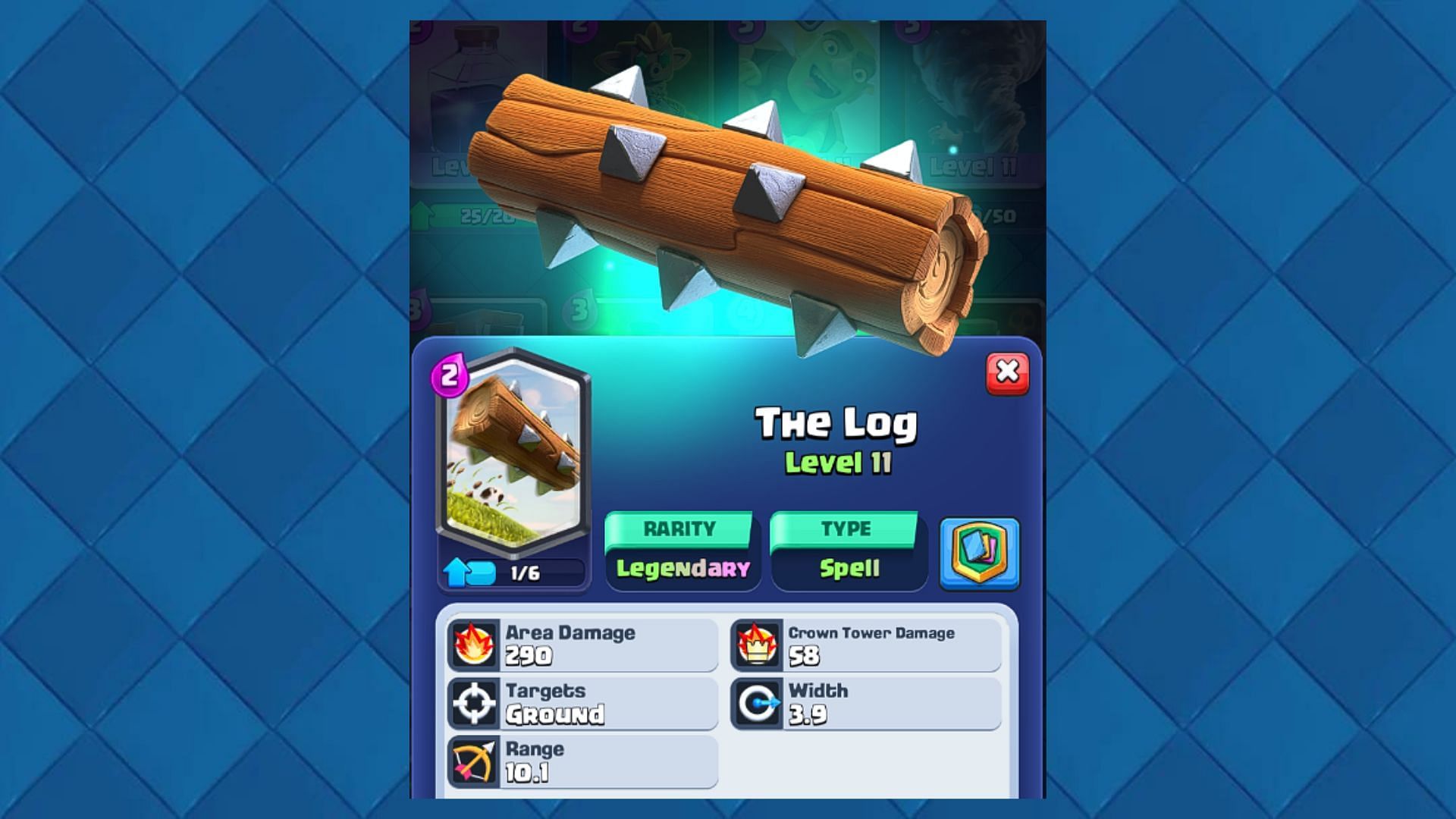 The Log Spell Card in Clash Royale (Image via Supercell)