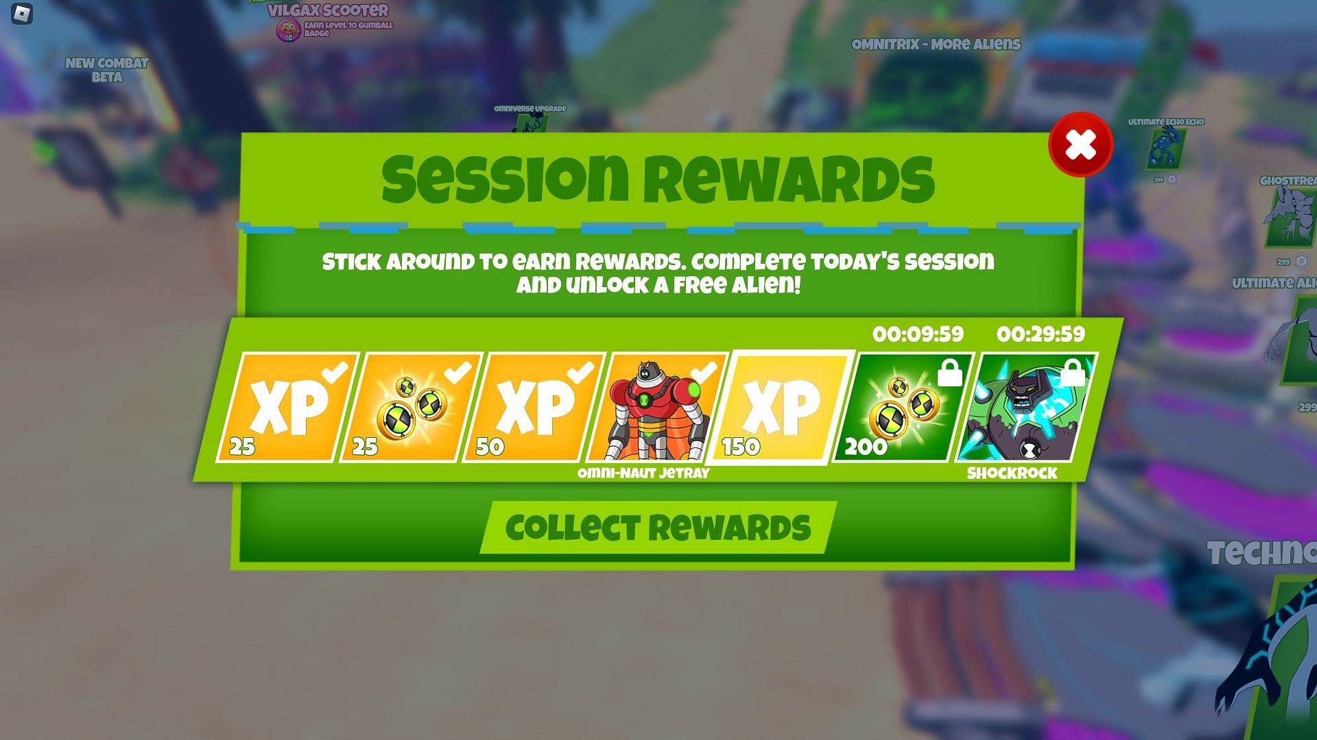 Session rewards (Image via Roblox)