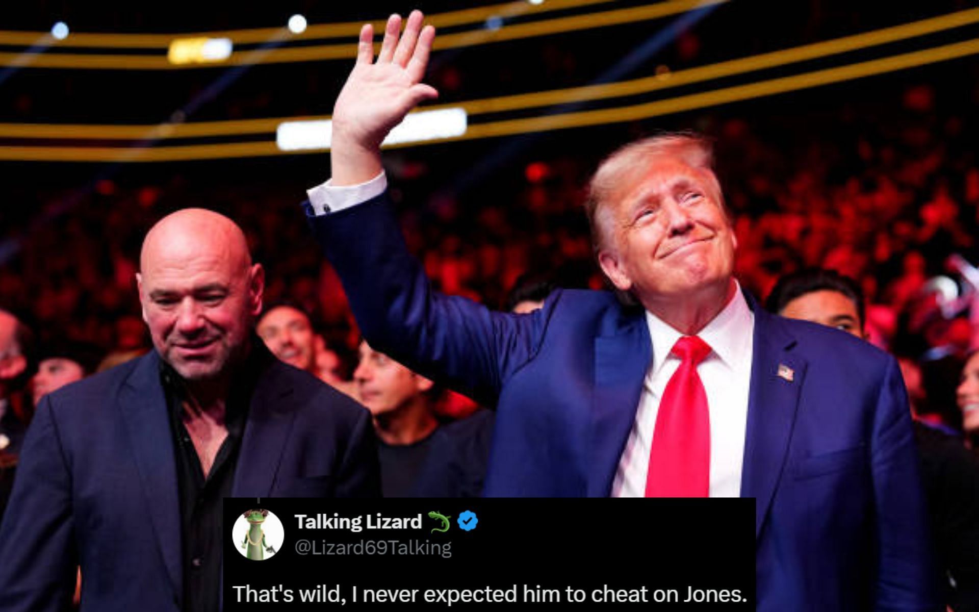 Dana White (left) labels Donald Trump (right) as the greatest fighter of all-time [Image credits: Getty Images]