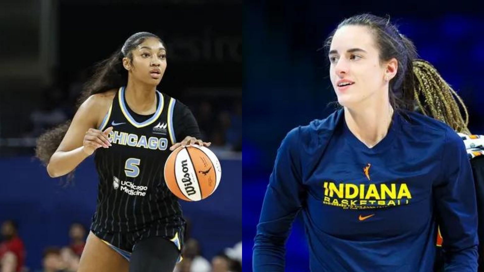 Angel Reese of the Chicago Sky and Caitlin Clark of the Indiana Fever. Photo Credit: Imagn