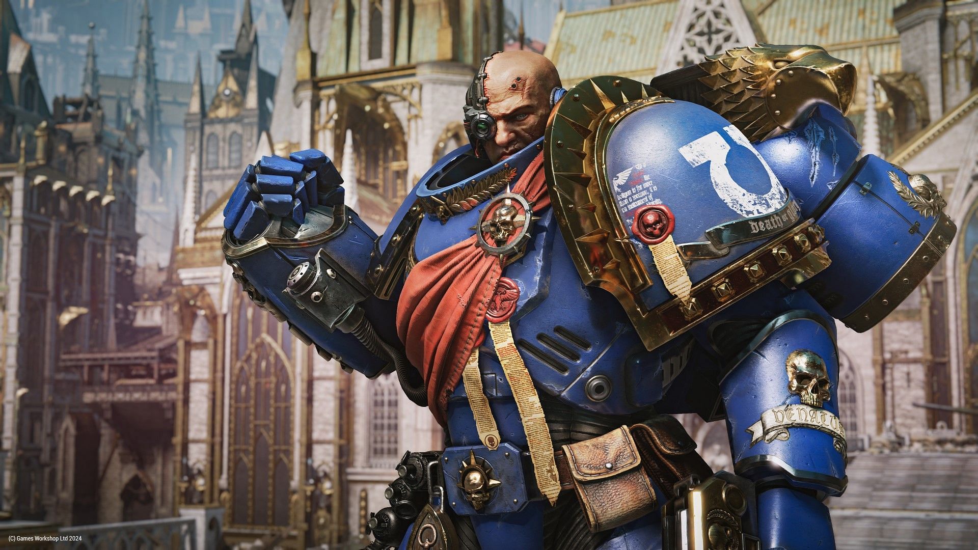 No, you cannot you play Warhammer 40k: Space Marine 2 on Xbox One and PlayStation 4 (Image via Focus Entertainment)