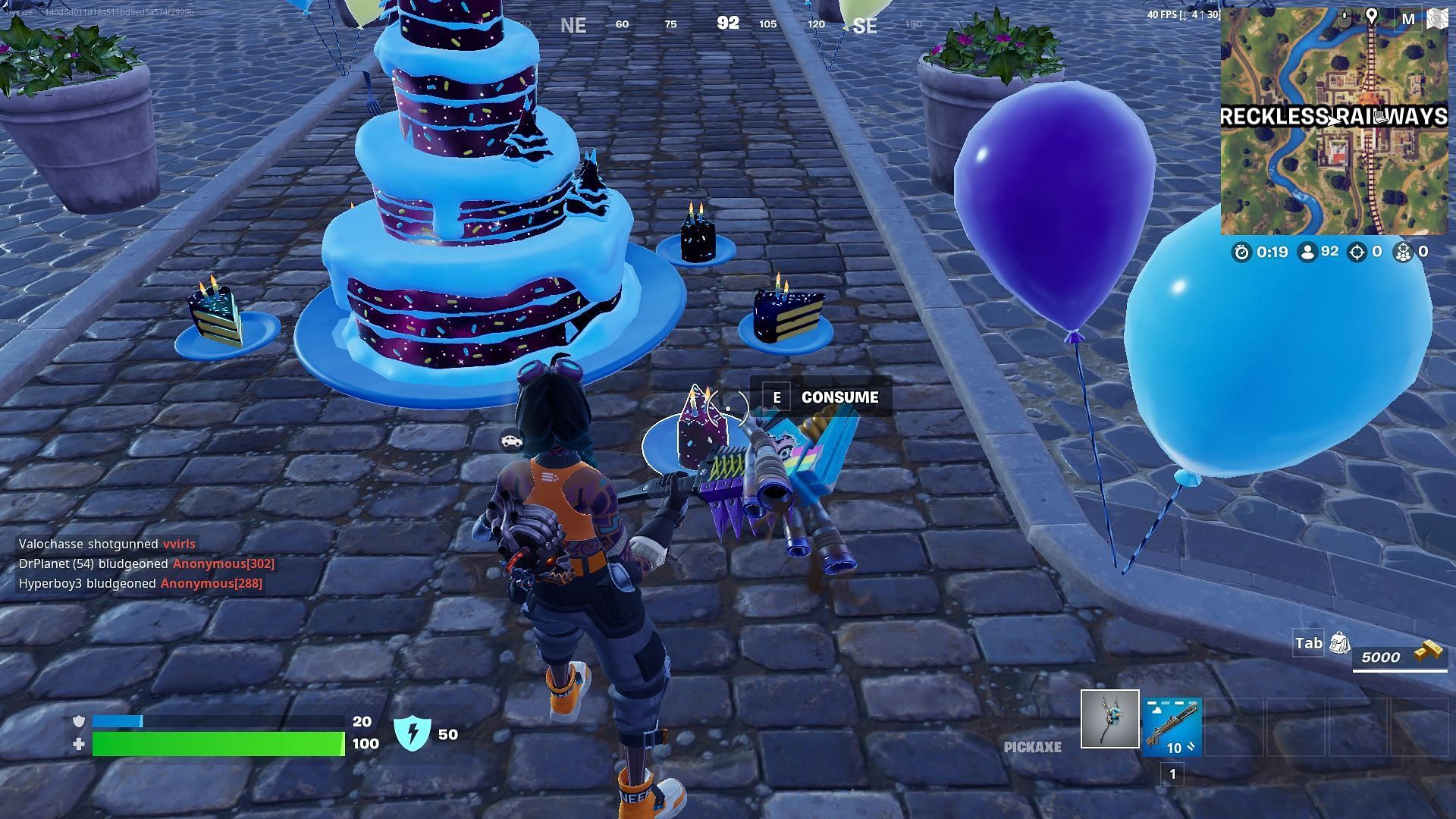 Birthday cake in Fortnite (Image via Epic Games)