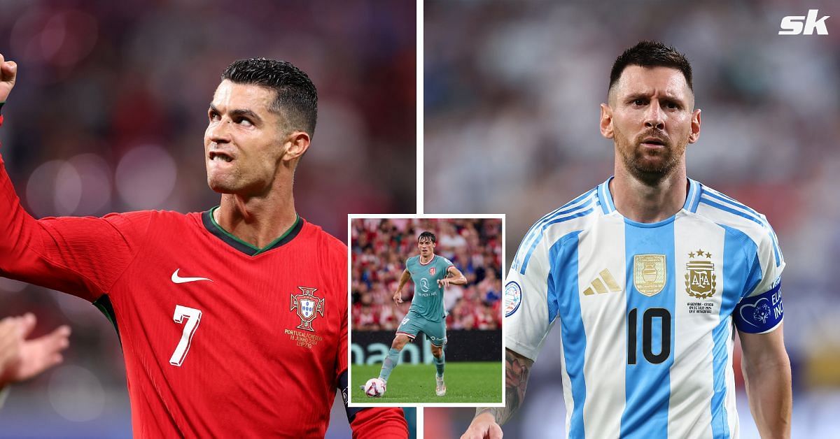 Cristiano Ronaldo (left), Lionel Messi (right), Robin Le Normand (centre)