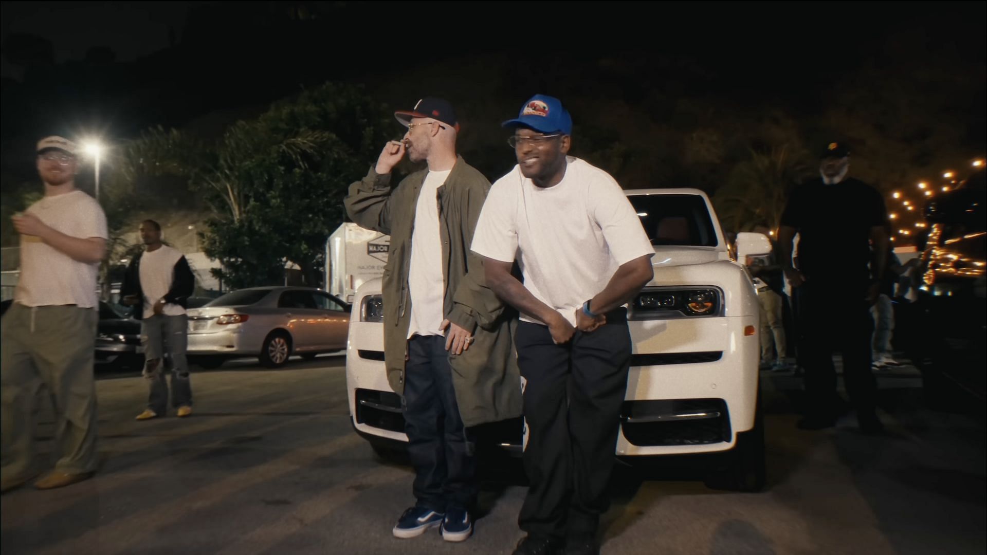 The Alchemist and ScHoolboy Q in the music video for &#039;Ferraris In The Rain&#039; (Image via YouTube/@alanthechemist)