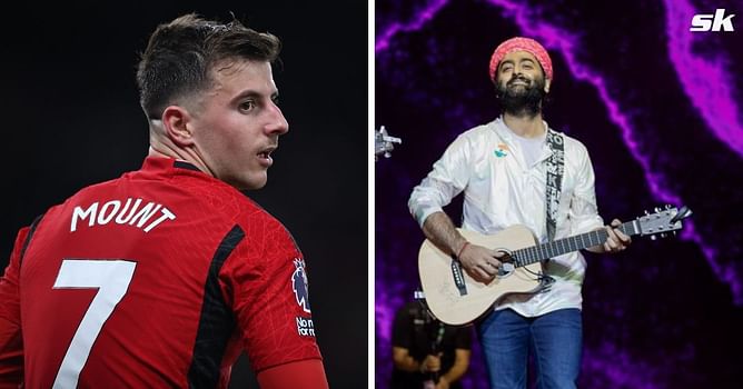 Indian singer Arijit Singh reacts as he receives signed Manchester United shirt from Mason Mount, video emerges