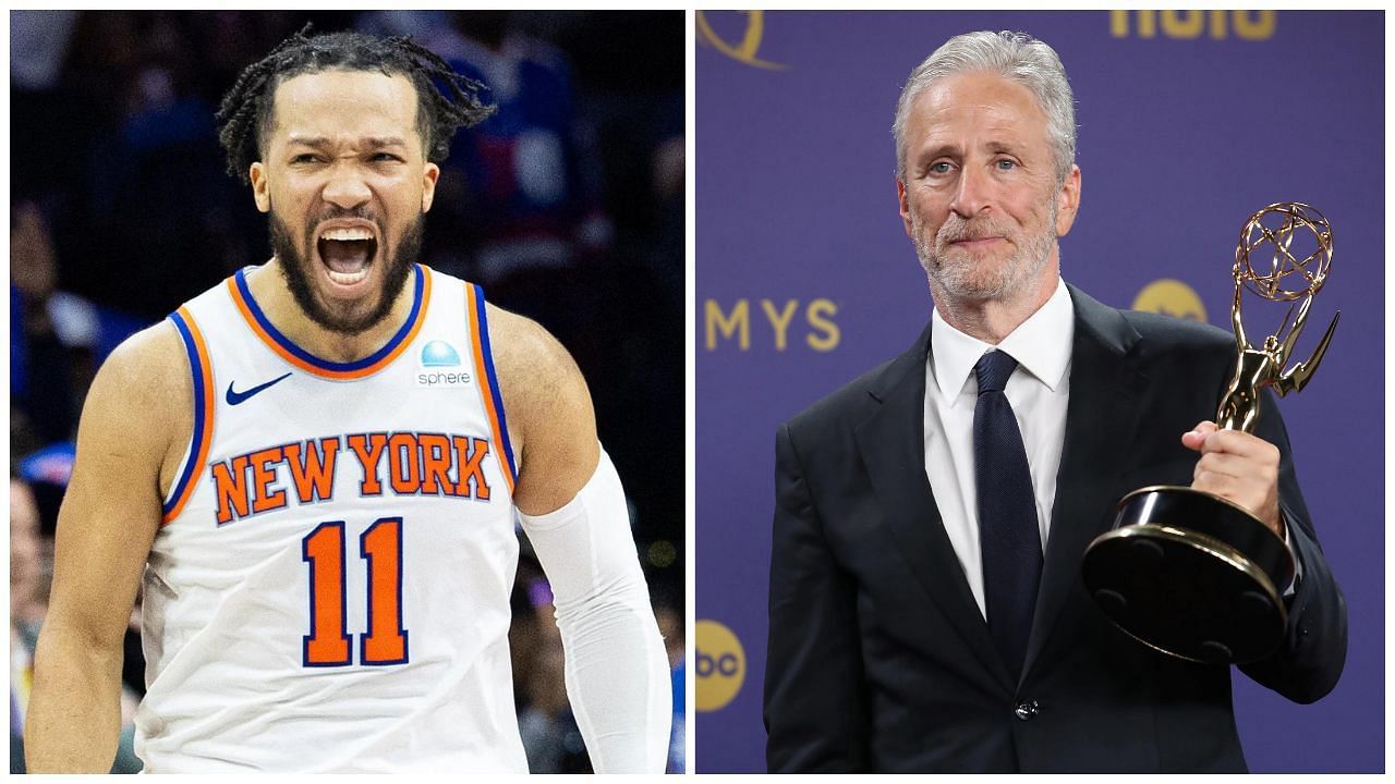 NBA fans go wild as Jalen Brunson accepts Jon Stewart