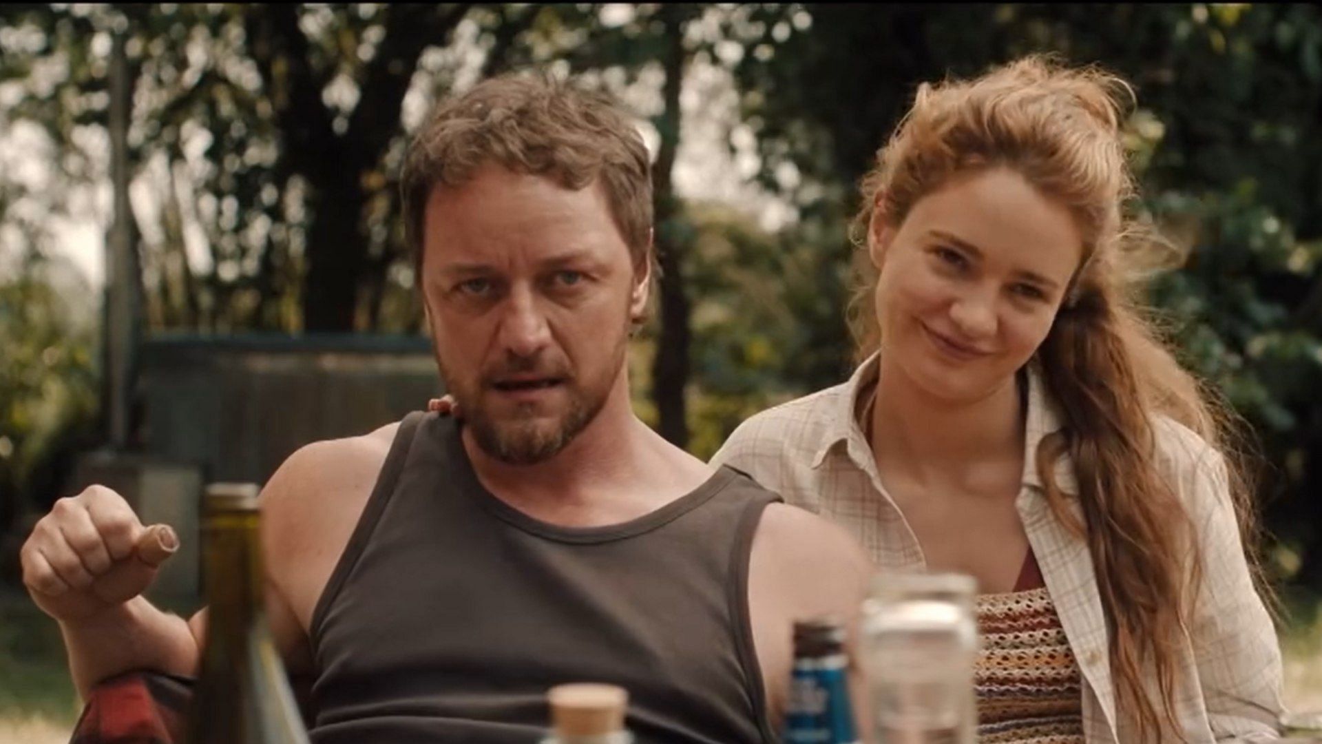 Aisling Franciosi seen alongside James McAvoy in the film (Image via Universal Pictures)