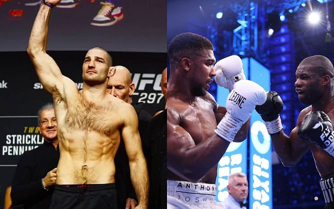 Sean Strickland takes a jab at "famous people with front row seats" at sporting events day after star-studded Anthony Joshua boxing event