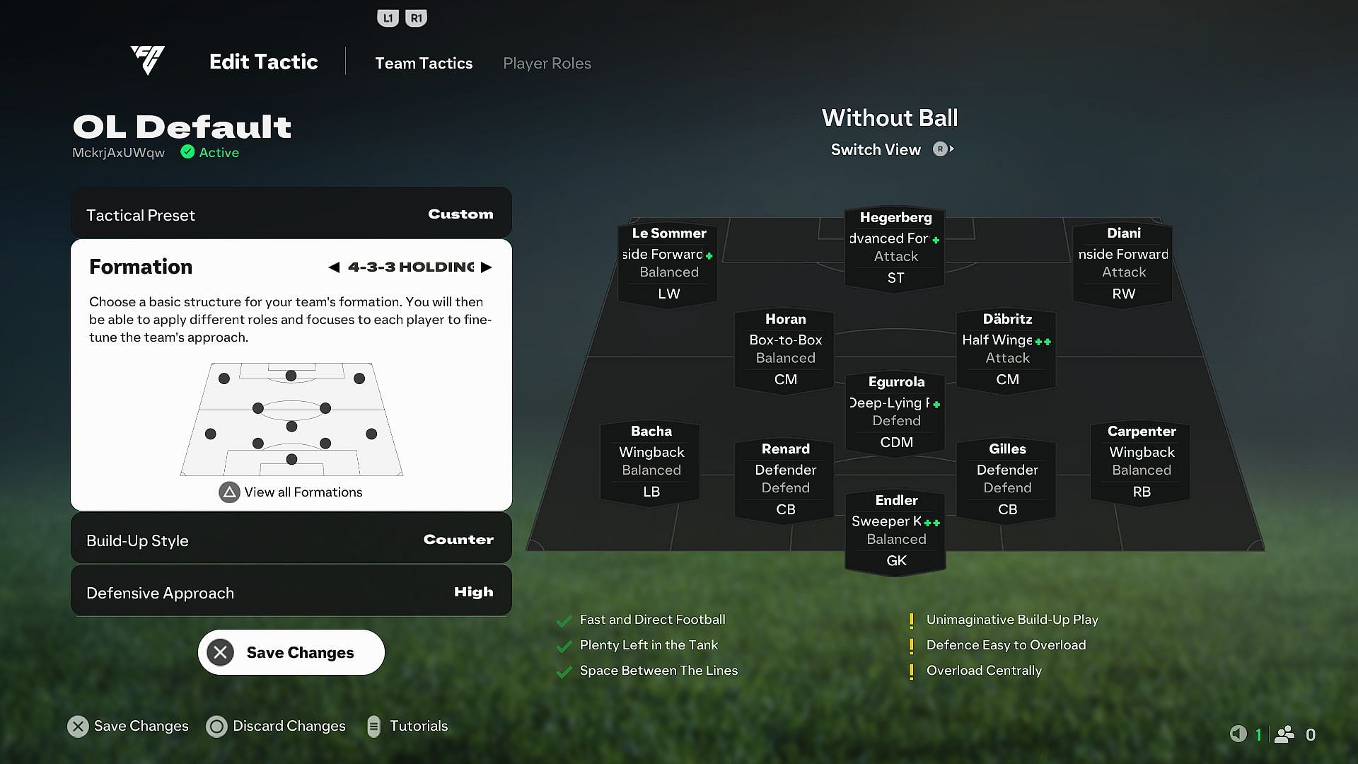 Lyon Feminin&#039;s best custom tactics in EA FC 25 (Image via EA Sports)