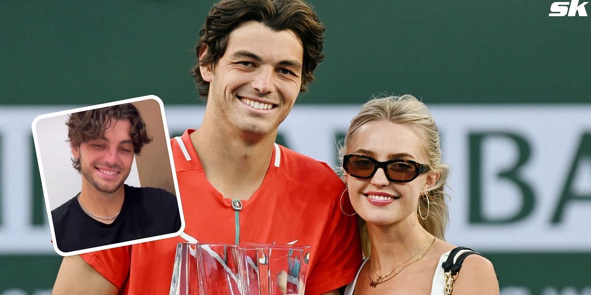 Taylor Fritz with his girlfriend Morgan Riddle [Image Source: Getty; Instagram/Morgan Riddle]