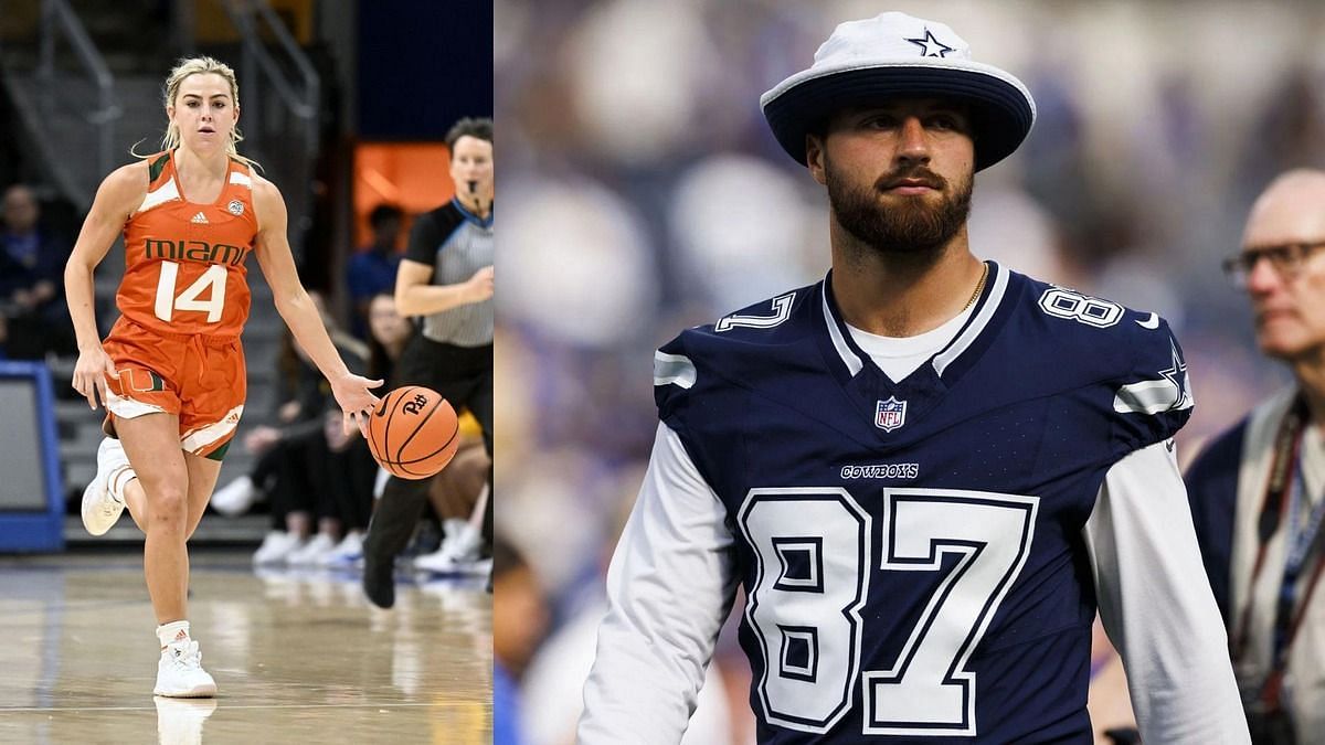 Go Cowboys!": Miami's Haley Cavinder dons a corset denim outfit to support  NFL beau Jake Ferguson against Ravens