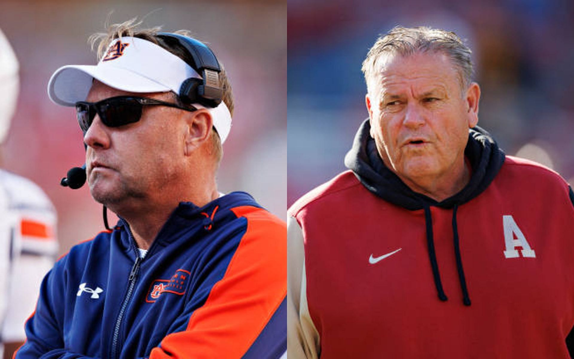 Hugh Freeze (left); Sam Pittman (right)