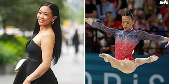 Suni Lee stuns in black floral outfit as she arrives in New York for the fashion week and US Open final after winning the gold medal at Paris Olympics