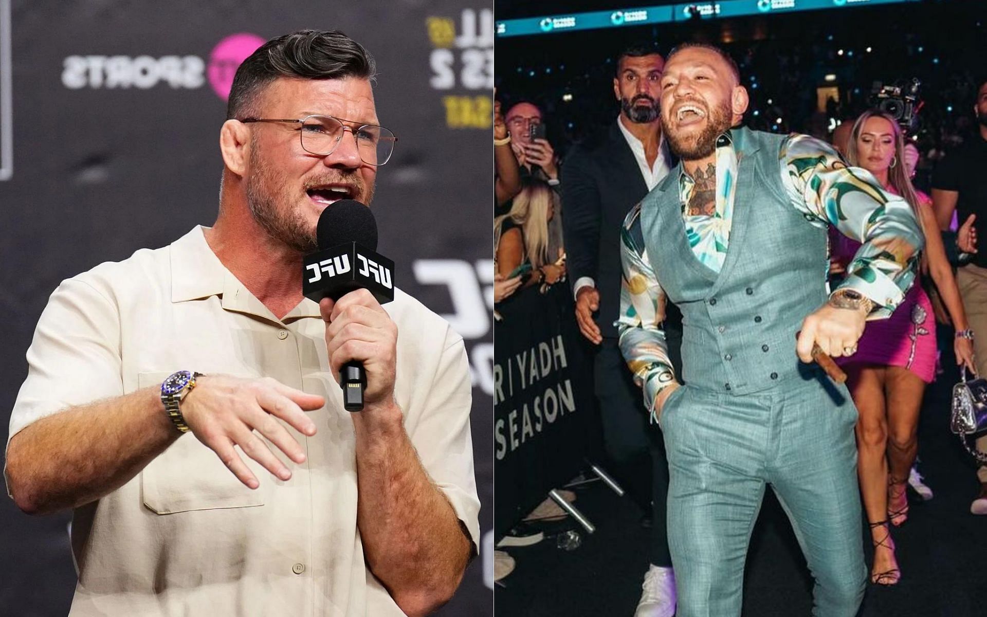 Michael Bisping (left) speaks about Conor McGregor (right) [Image courtesy: @thenotoriousmma on Instagram and Getty]