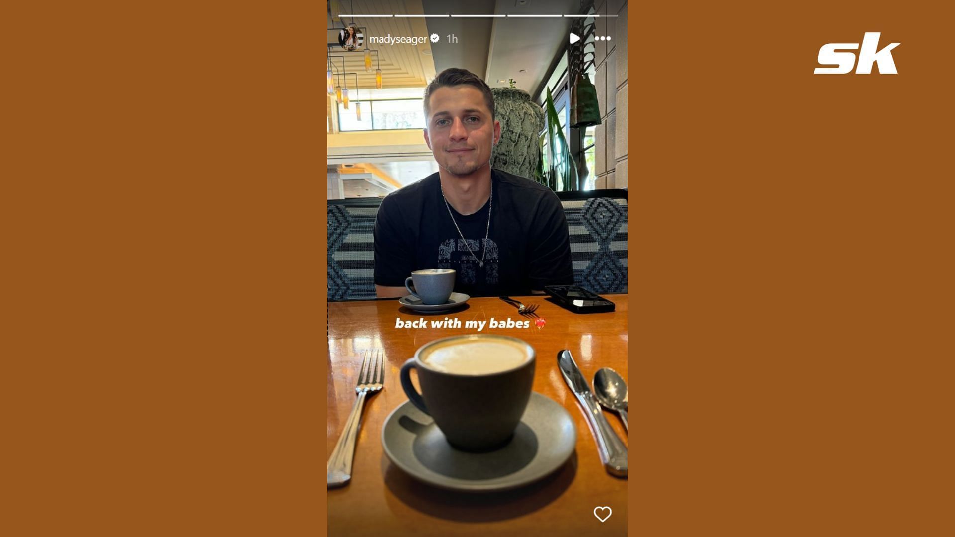 Corey Seager enjoys a cute coffee date with his wife Madisyn (Source: Madisyn&#039;s IG story)