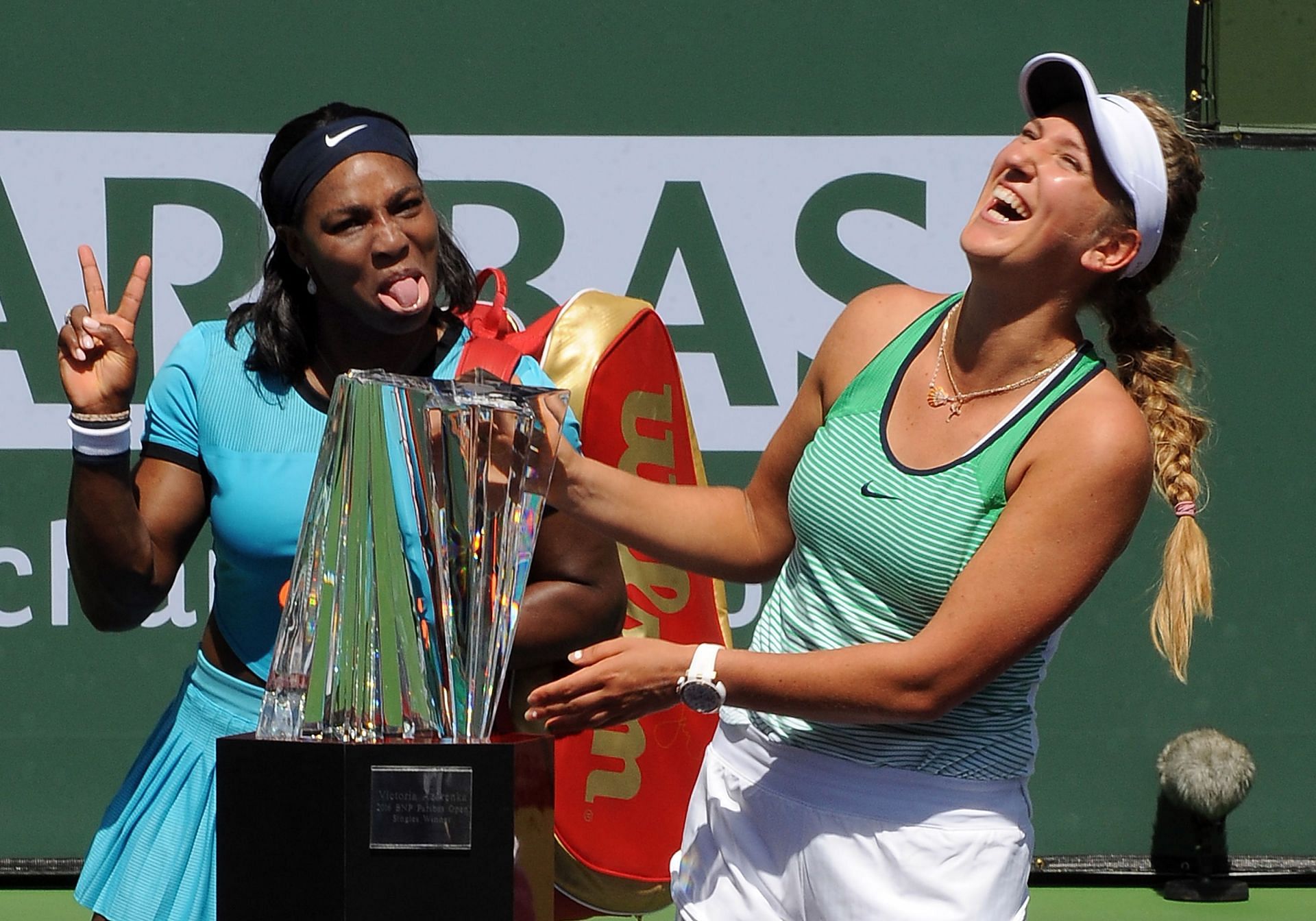 Serena Williams (left) and Victoria Azarenka