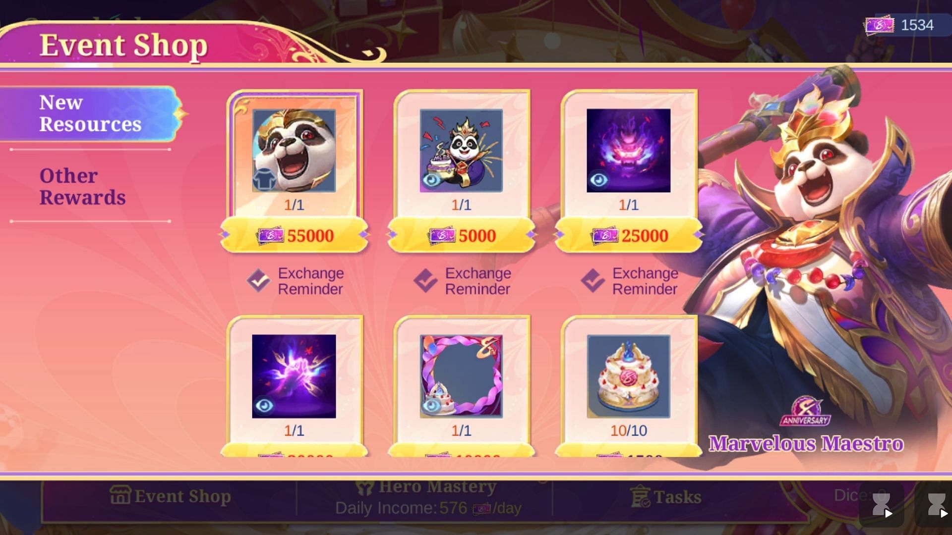 All rewards of the event (Image via Moonton Games)