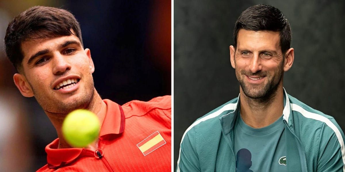 Carlos Alcaraz (L) &amp; Novak Djokovic (R) (Image source: GETTY)