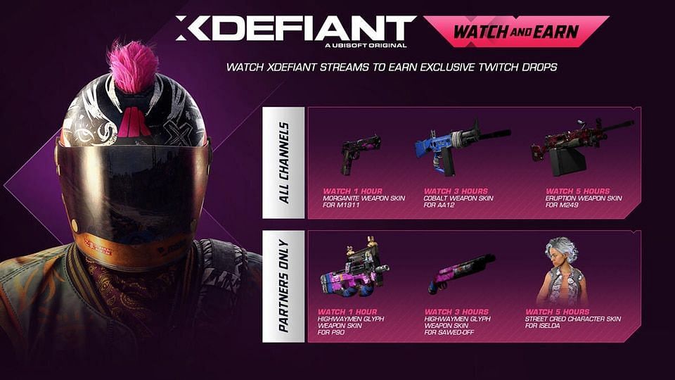 All XDefiant Twitch Drop rewards for Season 2 (Image via Ubisoft)