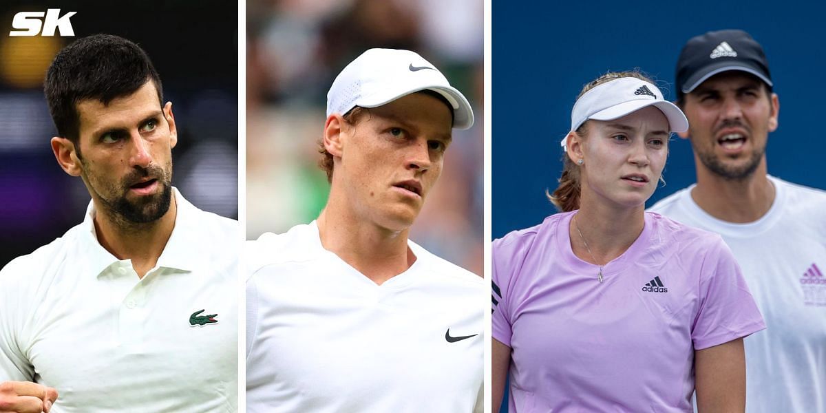 (Left to Right) Novak Djokovic, Jannik Sinner, Elena Rybakina and ex-coach Stefano Vukov (Image source: Getty)