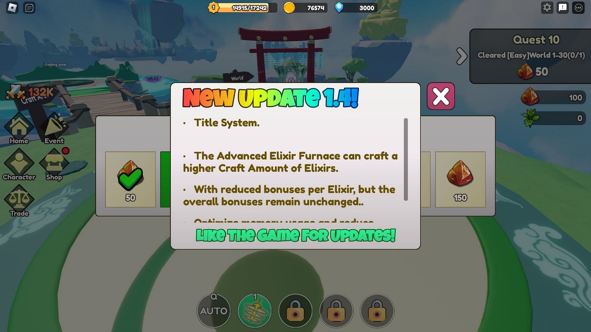 In-game update log (Image via Roblox)