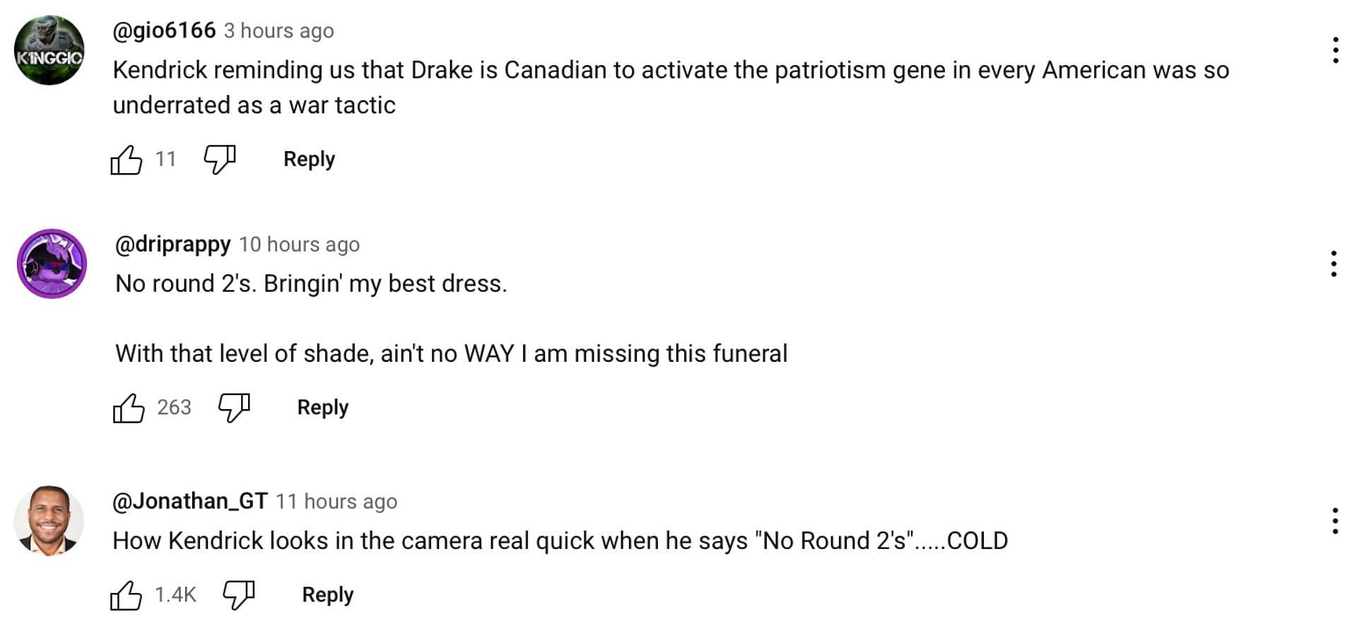 Comments reacting to the news (Image via YouTube/@Kendrick Lamar)