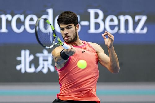 Carlos Alcaraz in action at the 2024 China Open (Picture: Getty)