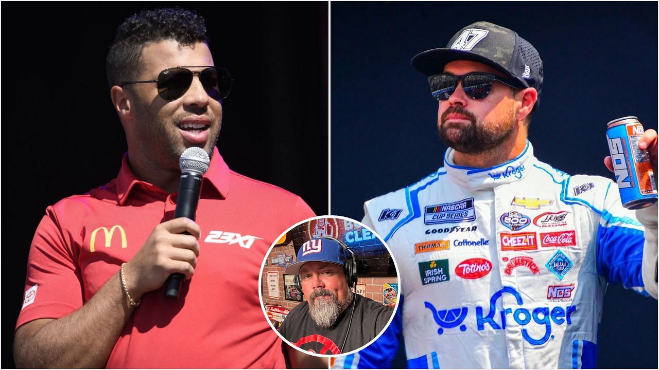 Bubba Wallace and Ricky Stenhouse Jr. (from Left). Credit: Getty Images. Freddie Kraft (circle). Courtesy: x.com/FreddieKraft