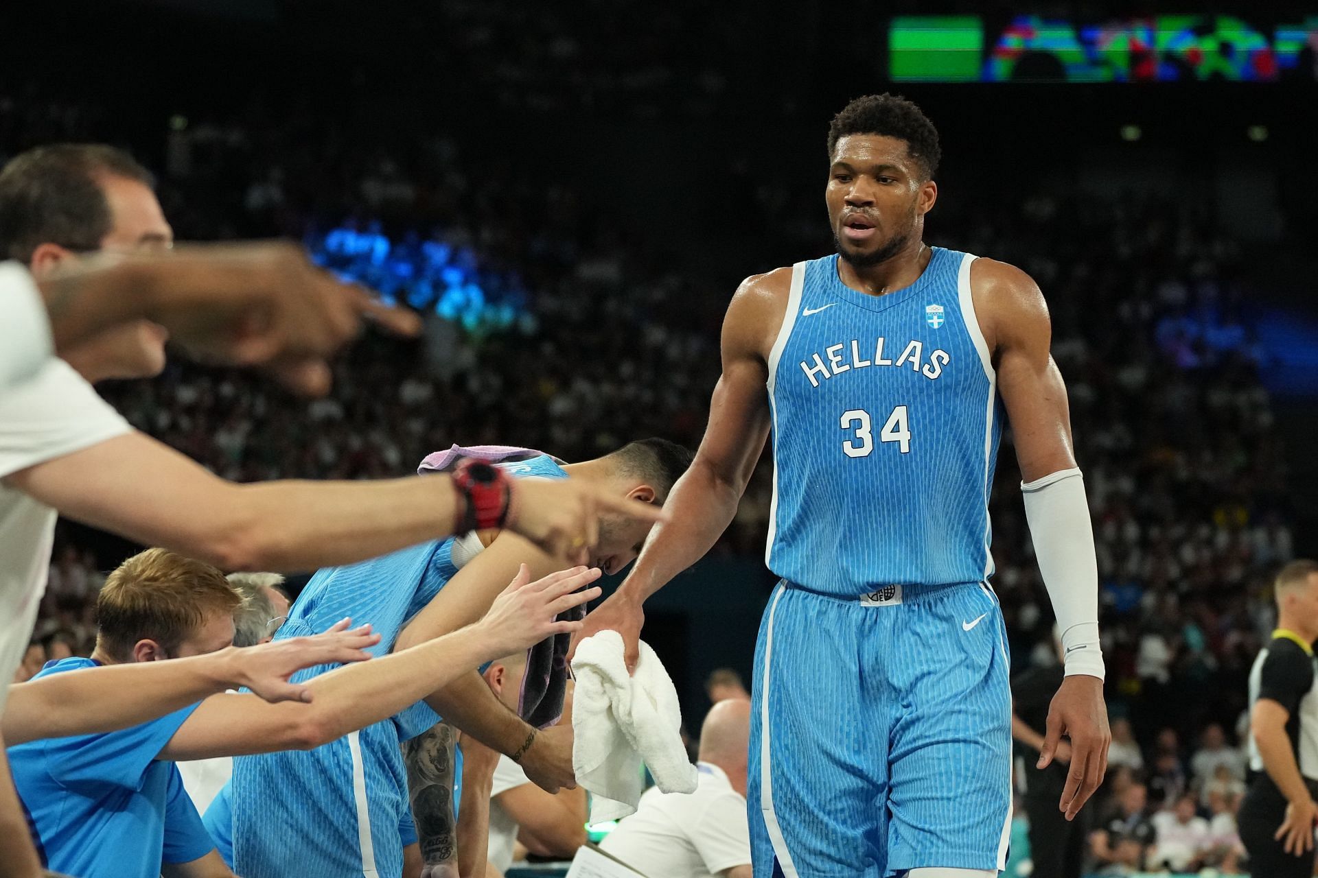 Antetokounmpo in the 2024 Summer Olympics (Image via Getty)