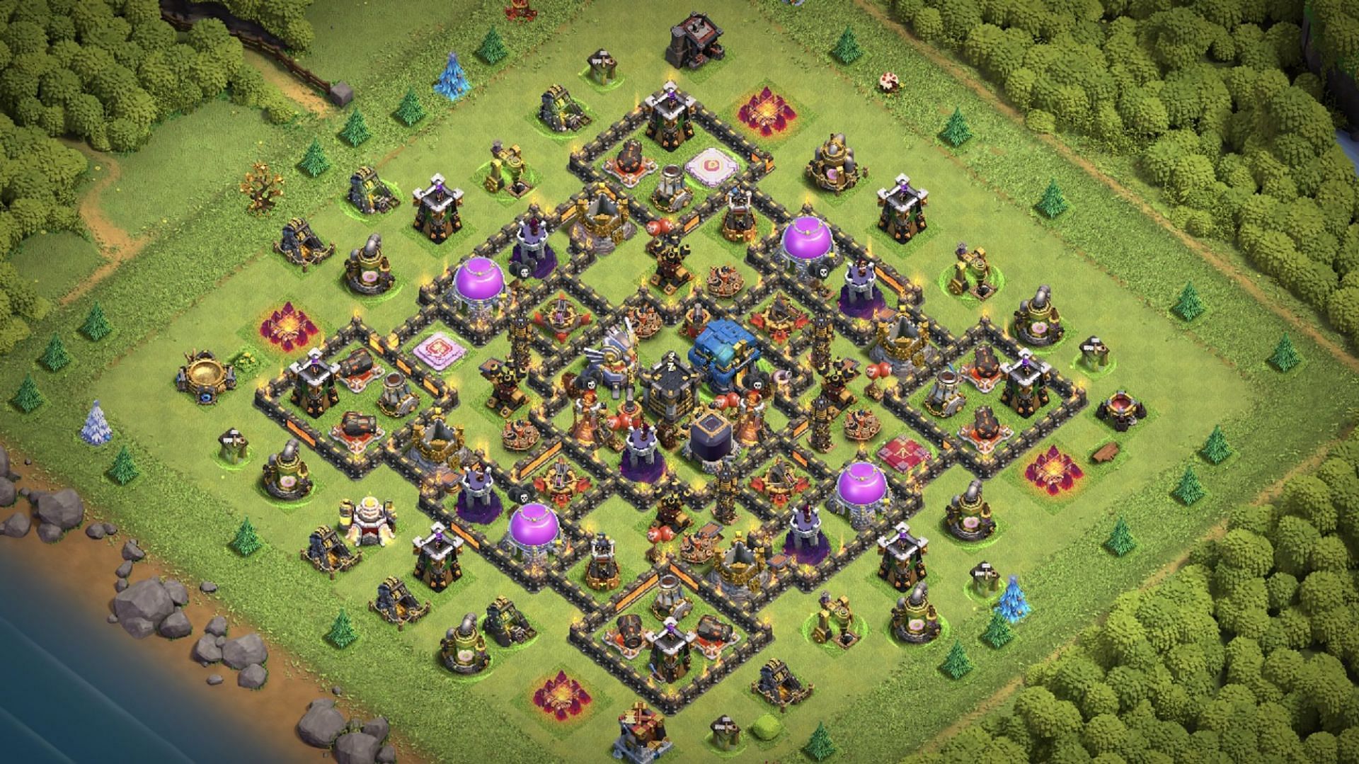 Anti 2-Stars &amp; Anti-Air &amp; Loot Saver base (Image via Supercell)