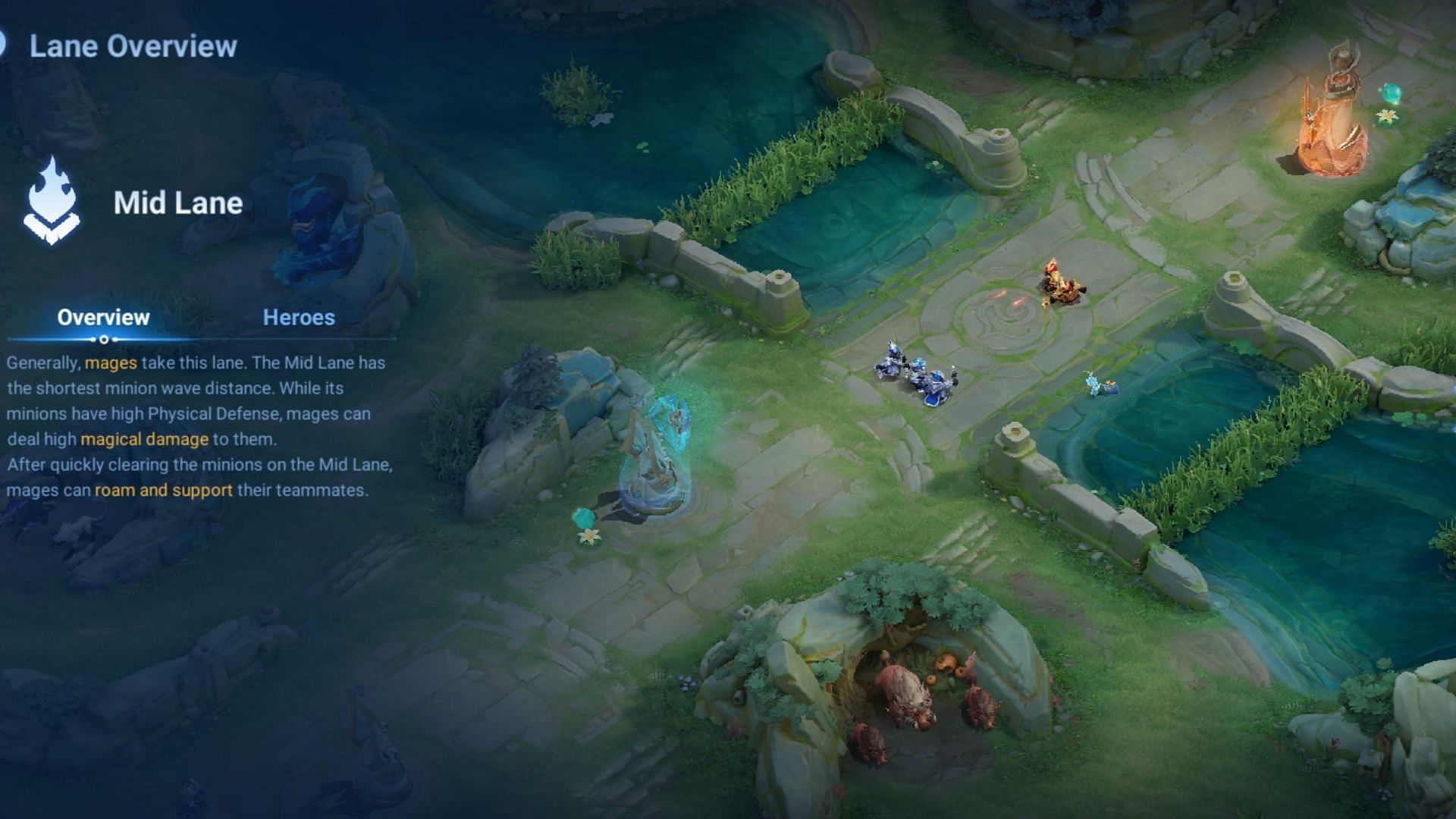 Start the match by clearing the minion waves in Mid Lane. (Image via Level Infinite)