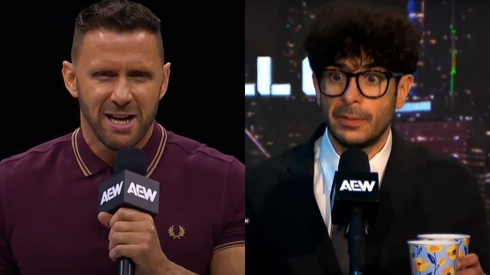 Nigel McGuinness (left) and Tony Khan (right). (Image credits: AEW YouTube channel)