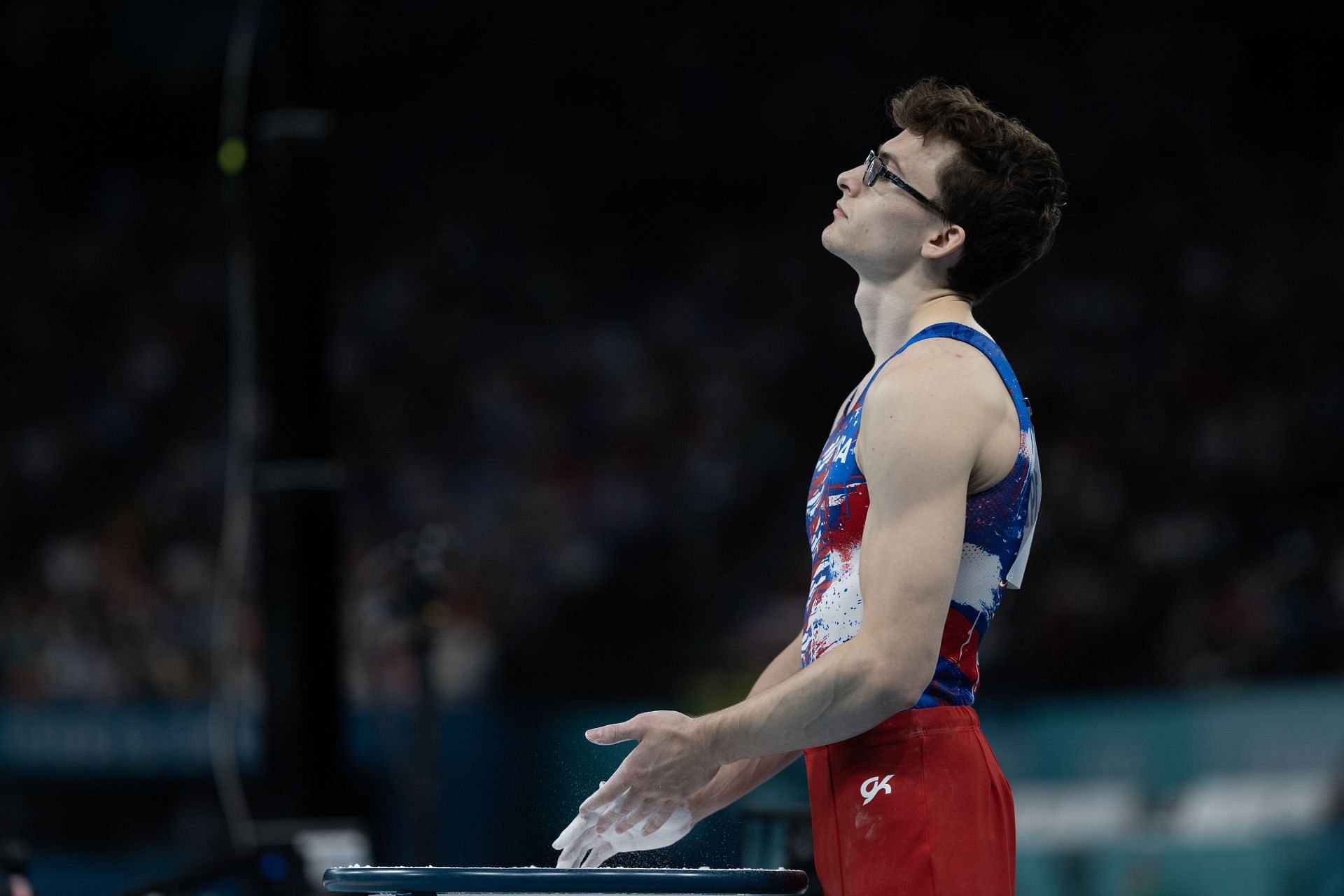 Stephen Nedoroscik prepares for his pommel horse event at the Paris Olympics [Image for Representational Purposes] [Image Source: Getty]