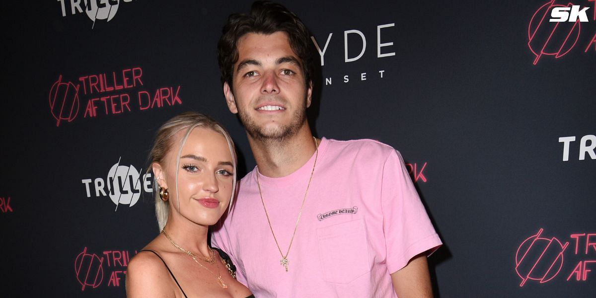 Taylor Fritz with his girlfriend Morgan Riddle (Source: Getty)