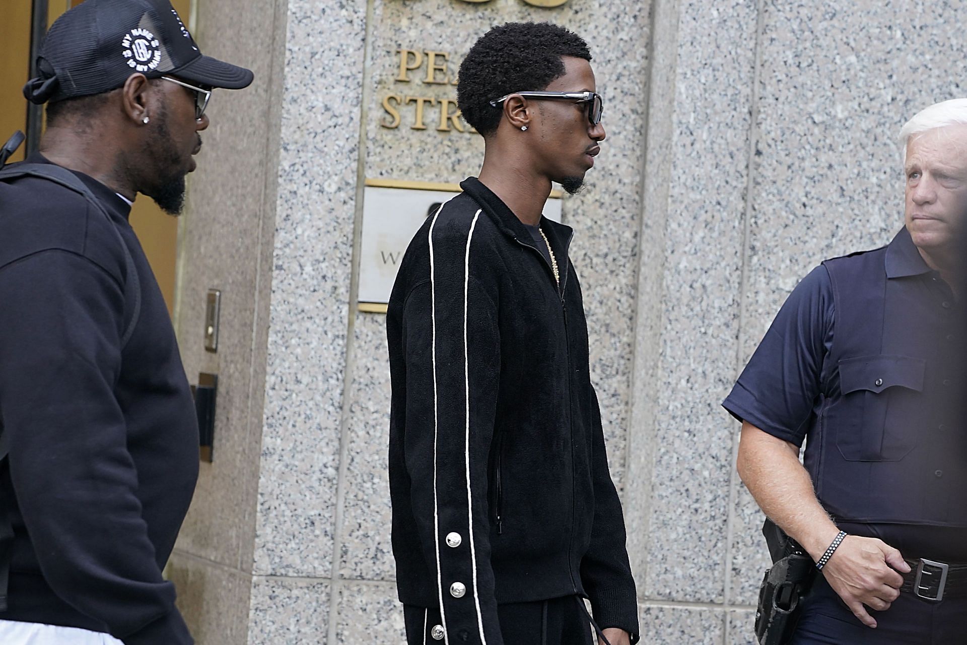 Christian Combs arrives at the U.S. District Court on September 17 in New York City. (Image via Getty)