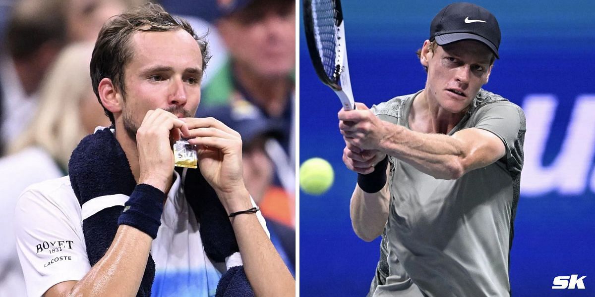 Daniil Medvedev (L) and Jannik Sinner. (Images: Getty)