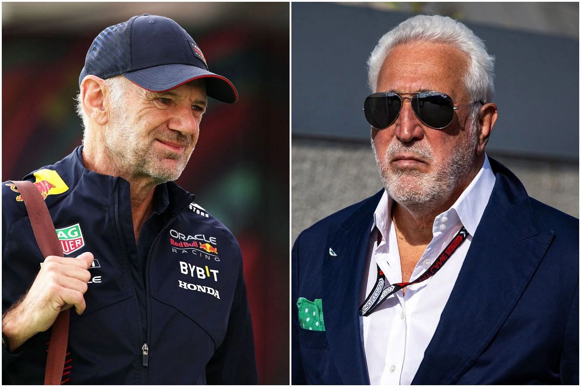 Adrian Newey (L) and Lawrence Stroll (R) (Image via Getty)