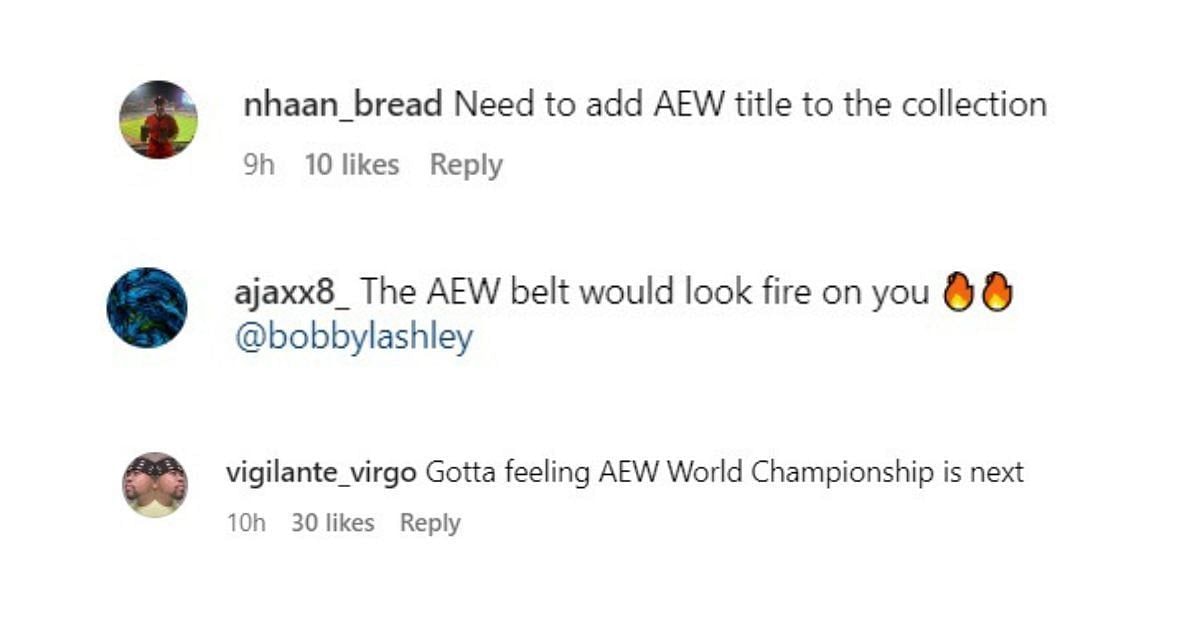 Fans want to see Bobby Lashley as AEW World Champion [Image source: Lashley's Instagram]