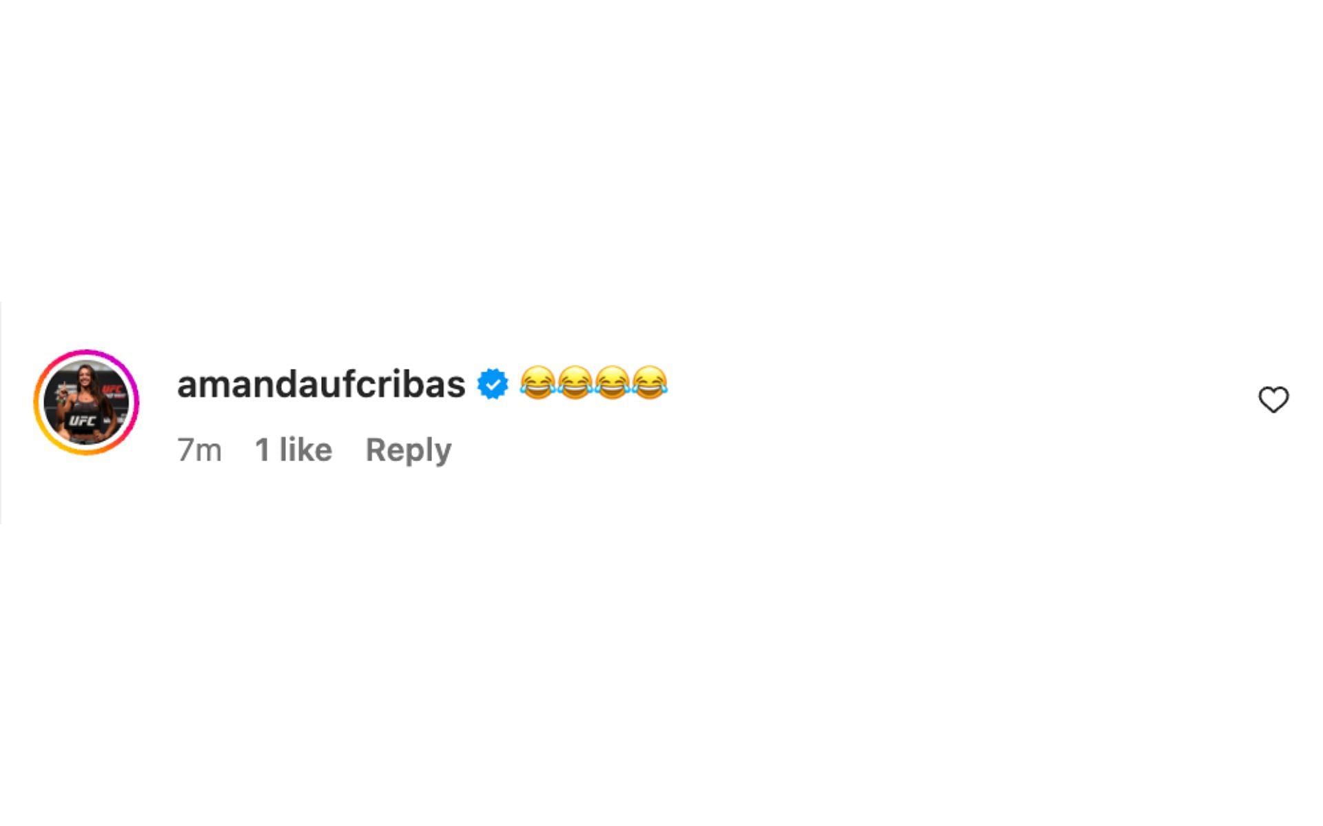 Amanda Ribas&#039; reaction to Nina-Marie Daniele&#039;s Instagram video. [via @ninamariedaniele on Instagram]