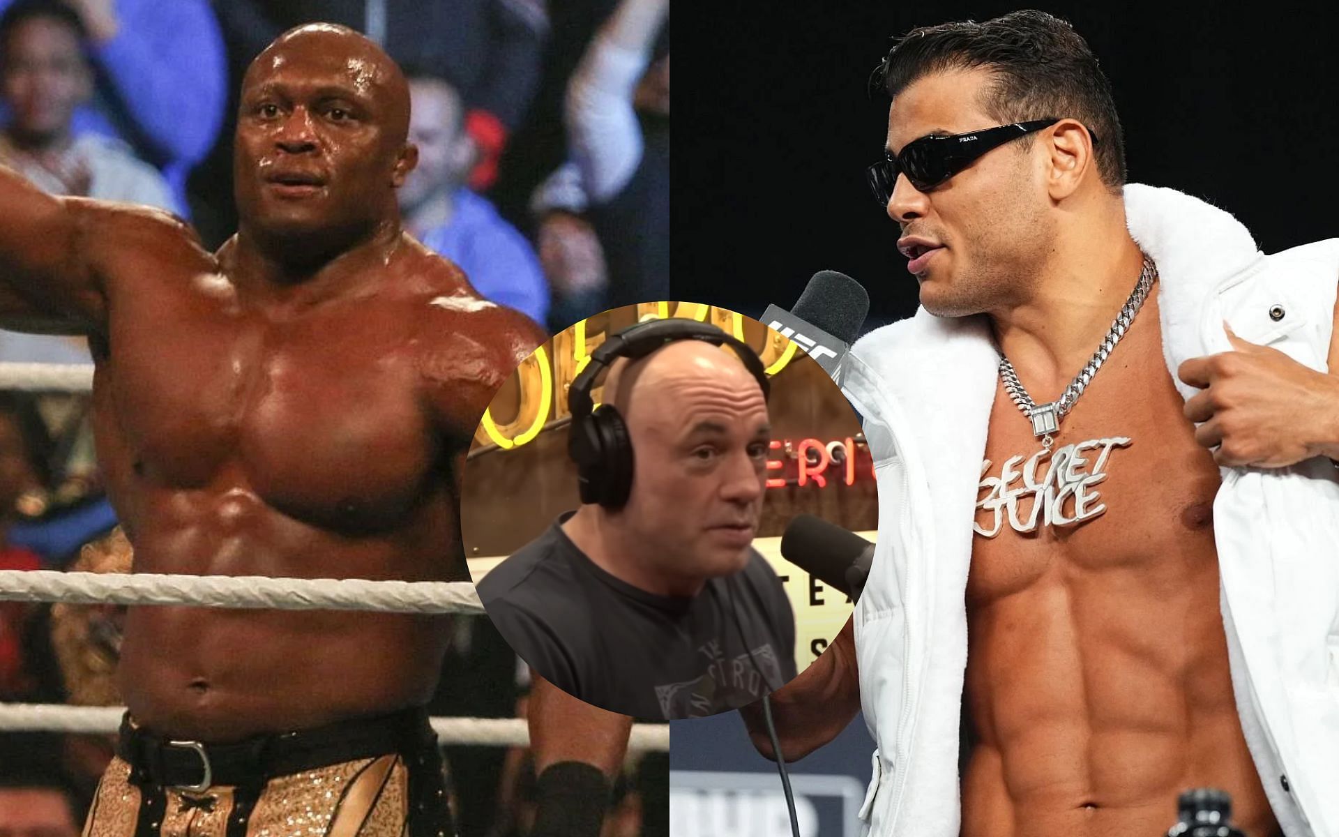 Joe Rogan shares thoughts on whether Paulo Costa and Bobby Lashley are natural [Image courtesy: Getty Images, and PowerfulJRE - YouTube]