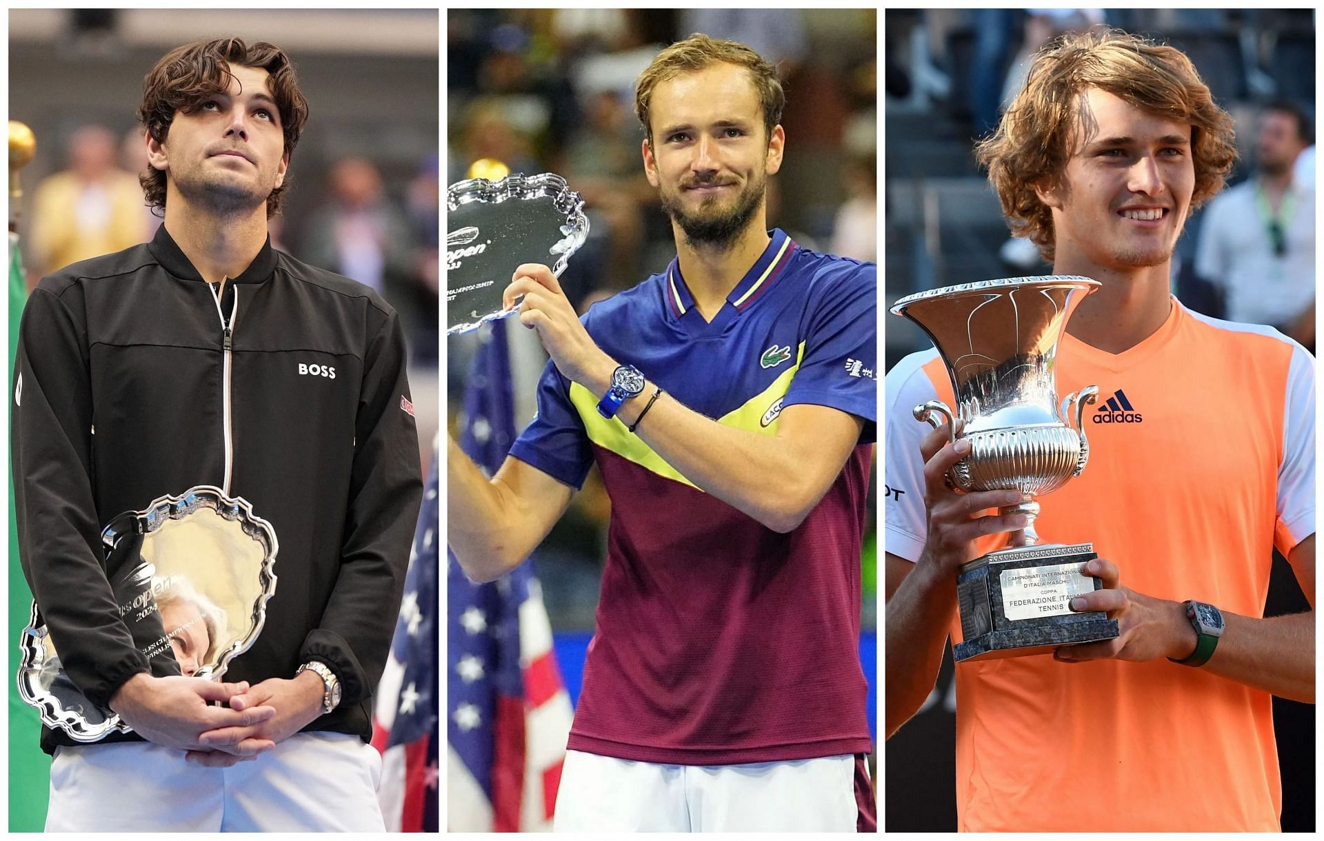 Taylor Fitz, Daniil Medvedev, Alexander Zverev (Images: All via Getty)