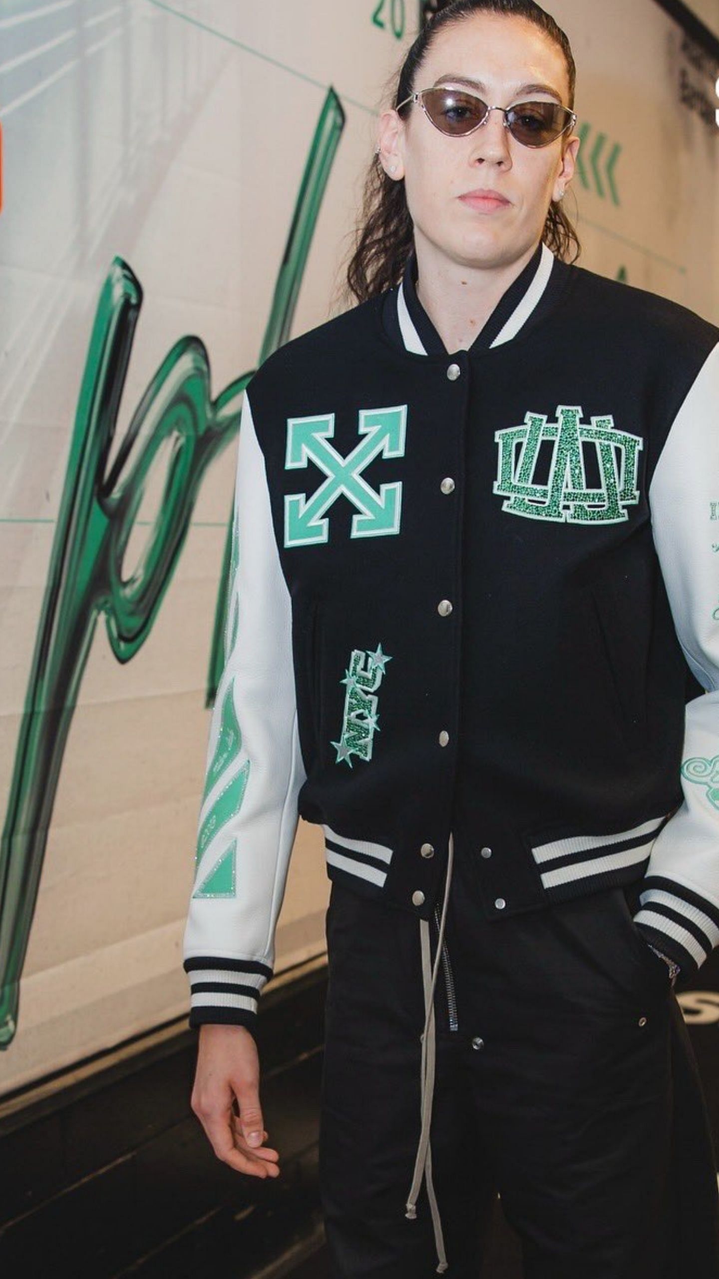 Breanna Stewart in the team&#039;s new jacket (Credits: @nyliberty X account)